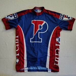 UPenn Cycling Jersey L Blue Red Polyester Penn Quakers Adrenaline Promotions